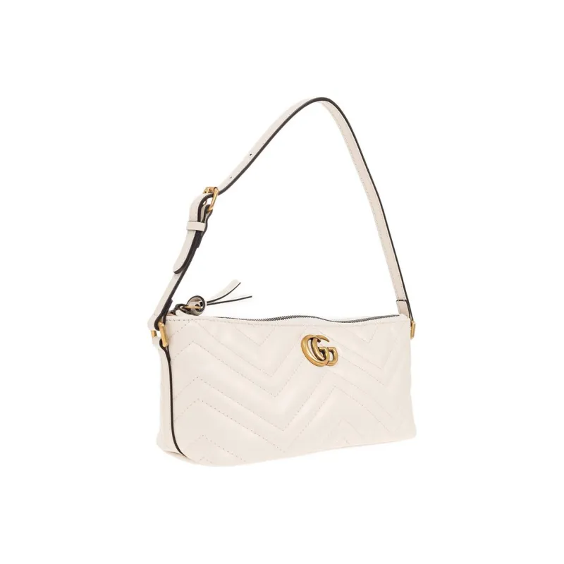 GUCCI GG Marmont Leather Handbags Shoulder Bags Women's White-2