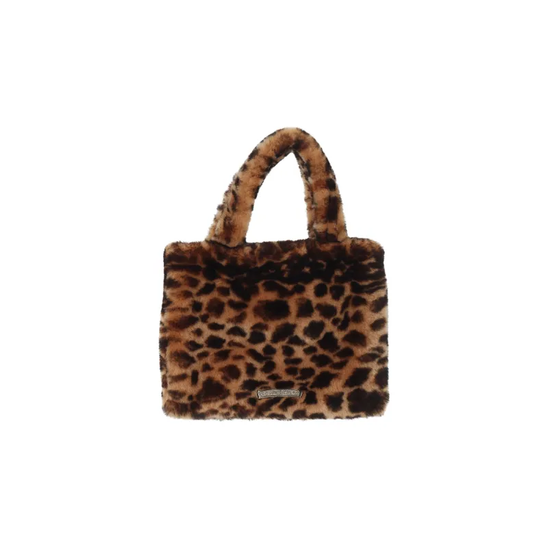 Chrome Hearts Leather Tote Bag Shopping Bag Handbag Mini Women's Leopard Print-1