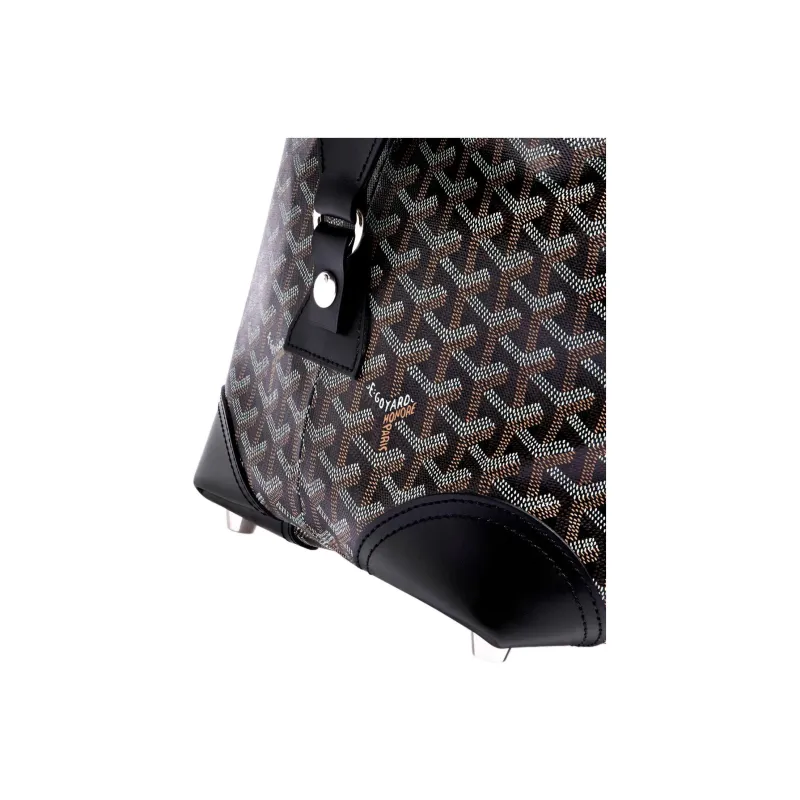GOYARD Bowling Canvas With Leather Travel Bag Tote Handbag Unisex Black-1