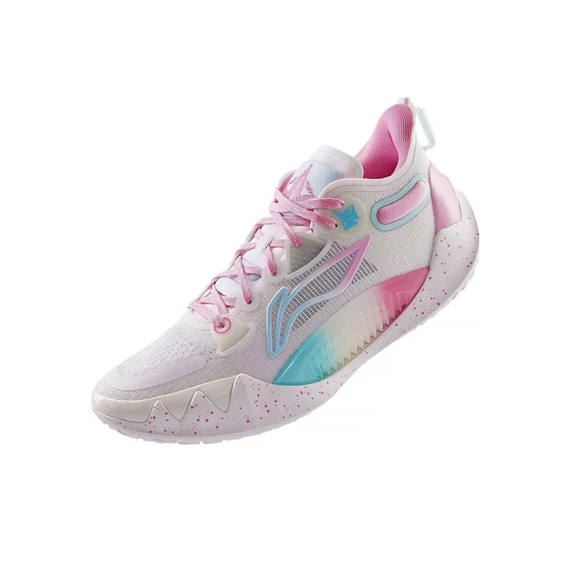 LINING JB1 Basketball Shoes Men Low Top White Blue Pink-3