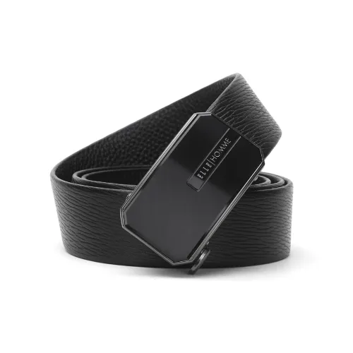 ELLE HOMME Leather Belts Men Black Gift Box Sets