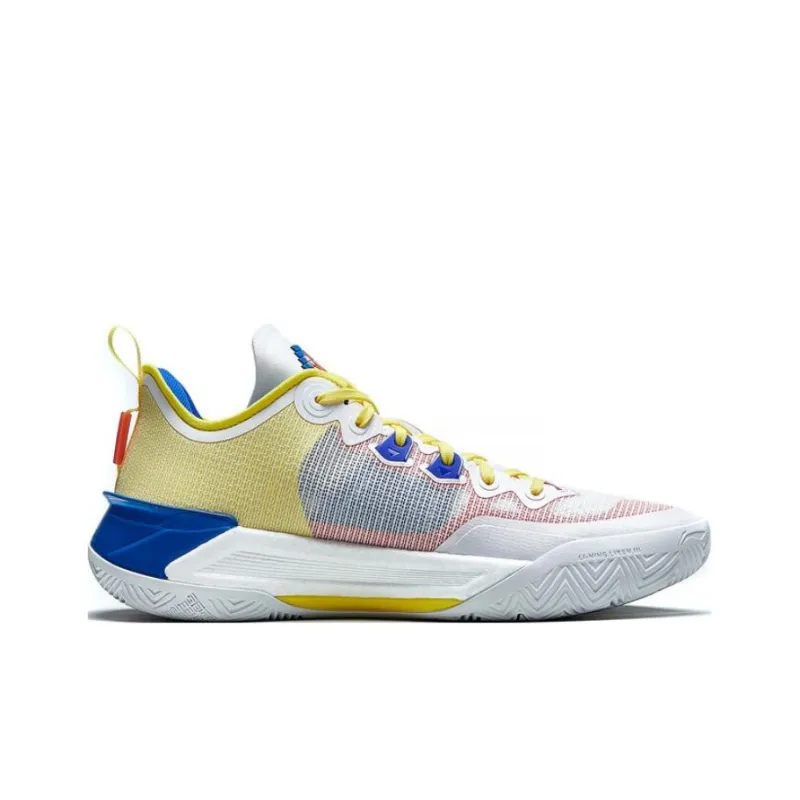 LiNing Liren 3 V2 Pixel Anti Slip Wear Resistant Low Top Basketball Shoes Unisex Yellow Red Blue-1