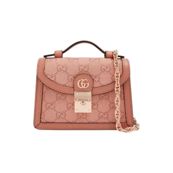 GUCCI Ophidia Canvas With Leather Shoulder Bag Crossbody Bag Handbags Women's Pink