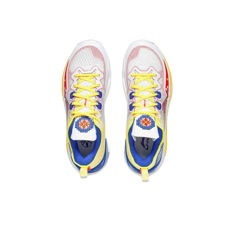 LiNing Liren 3 V2 Pixel Anti Slip Wear Resistant Low Top Basketball Shoes Unisex Yellow Red Blue-3