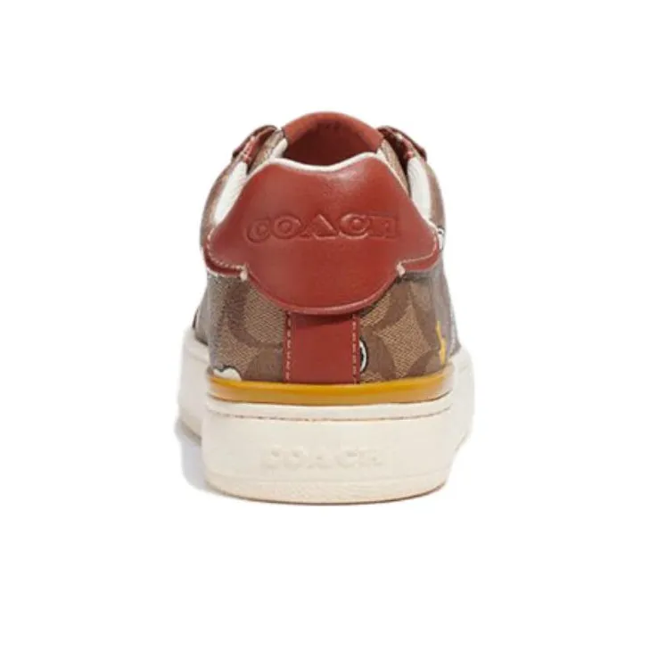 COACH Low Top Skateboard Shoes Men's Khaki-4