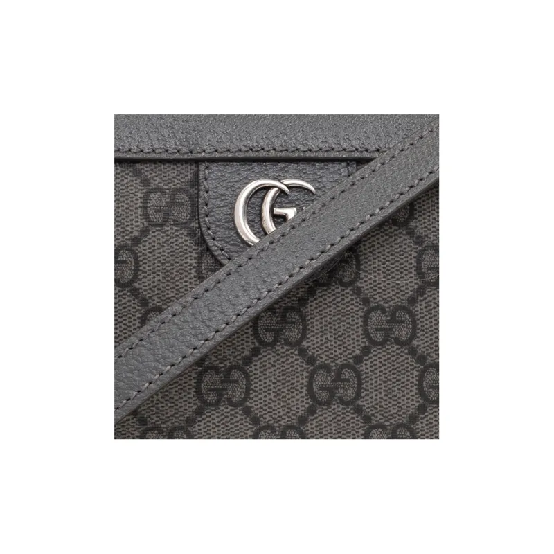 GUCCI Ophidia Canvas Crossbody Bag Shoulder Bag Small Size Men's Gray-3