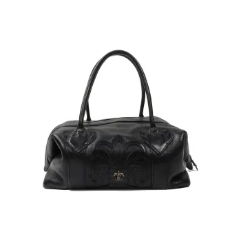 Chrome Hearts Leather Bucket Bags One Shoulder Handbags Regular Women's Black