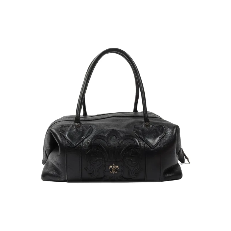 Chrome Hearts Leather Bucket Bags One Shoulder Handbags Regular Women's Black-0