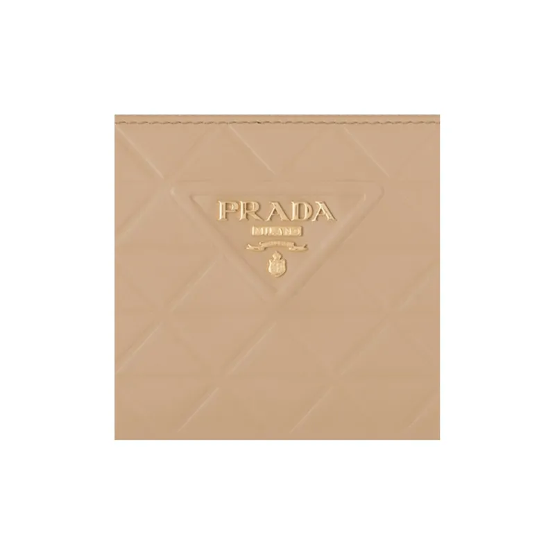 PRADA Leather Wallet Women's Sand Beige Yellow-4