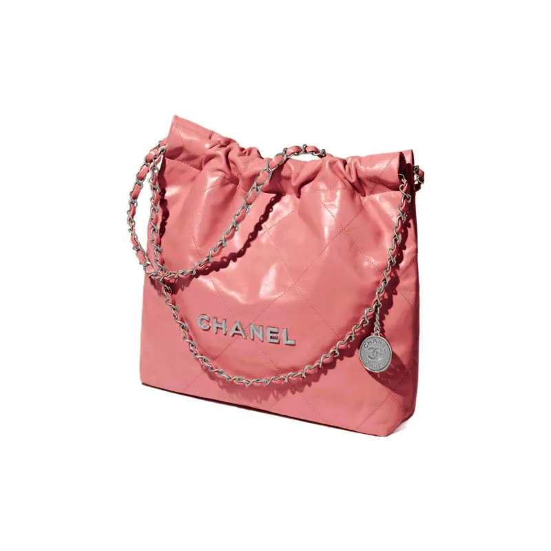 CHANEL 22Bag Smooth Finish Calfskin Tote Bag, Shopping Bag, Portable Crossbody Bag, Shoulder Bag Women's Leather Pink-1