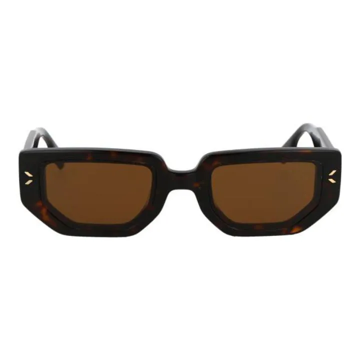 McQ Alexander McQueen Acetate Irregular Shape Sunglasses Women's Brown-1