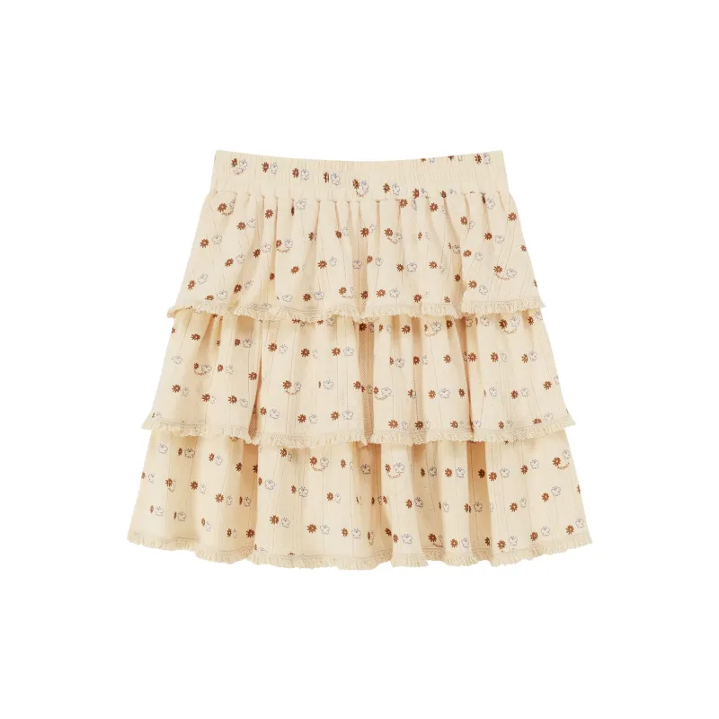 CHUU Casual Short Skirts Women's Beige Yellow-1