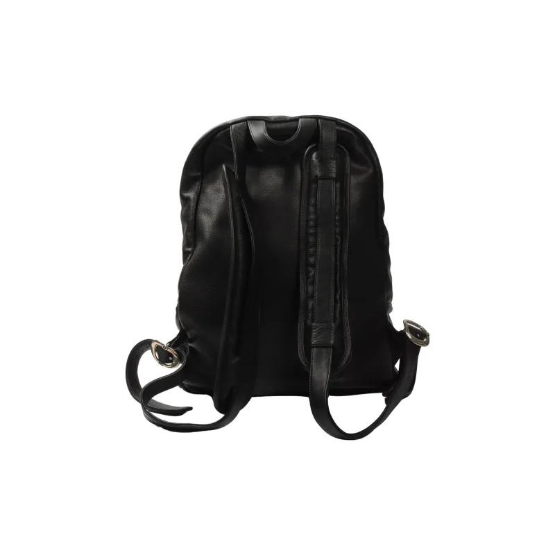 Chrome Hearts Leather Backpack Unisex Black Yellow-4