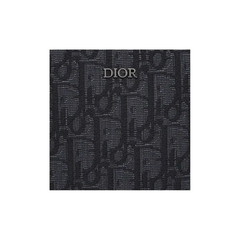 DIOR Oblique Jacquard Fabric Crossbody Bag Shoulder Bag Mini Men's Black-5