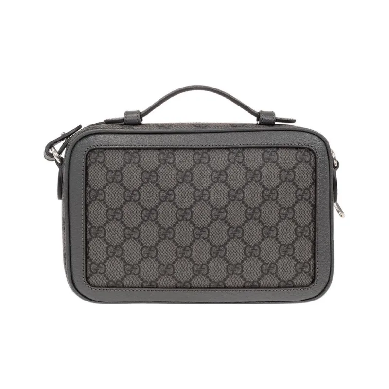 GUCCI Ophidia Canvas Crossbody Bag Shoulder Bag Small Size Men's Gray-1