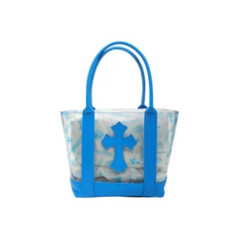 Chrome Hearts PVC Leather Tote Bag Shopping Bag Handbag Mini Women's Transparent/Blue