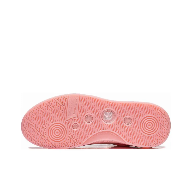 LiNing LINGTENG Non slip Lightweight Low Top Skateboard Shoes Men's Light Smoke Pink-5