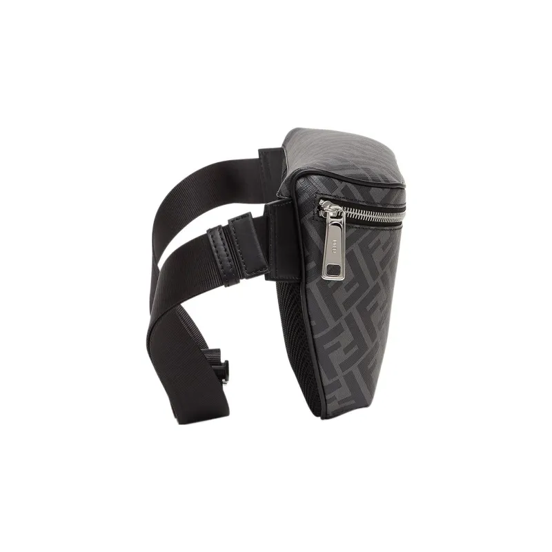 FENDI Cotton With Cow Leather, Polyester, And Polyurethane Shoulder Bag, Crossbody Bag, Fanny Pack Men's Gray-1
