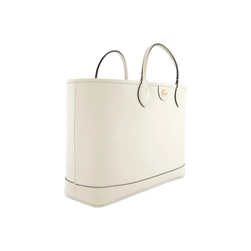 GUCCI Ophidia Leather Tote Bag Shopping Bag Handbag Medium Size Women's White-1