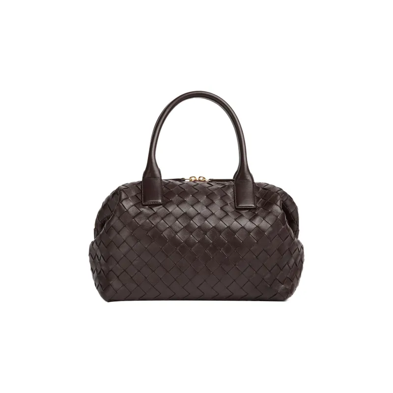 Bottega Veneta Sheepskin Bowling Bag, Shoulder Bag, Crossbody Bag, Handbag Medium Size Women's Sugar Like-0