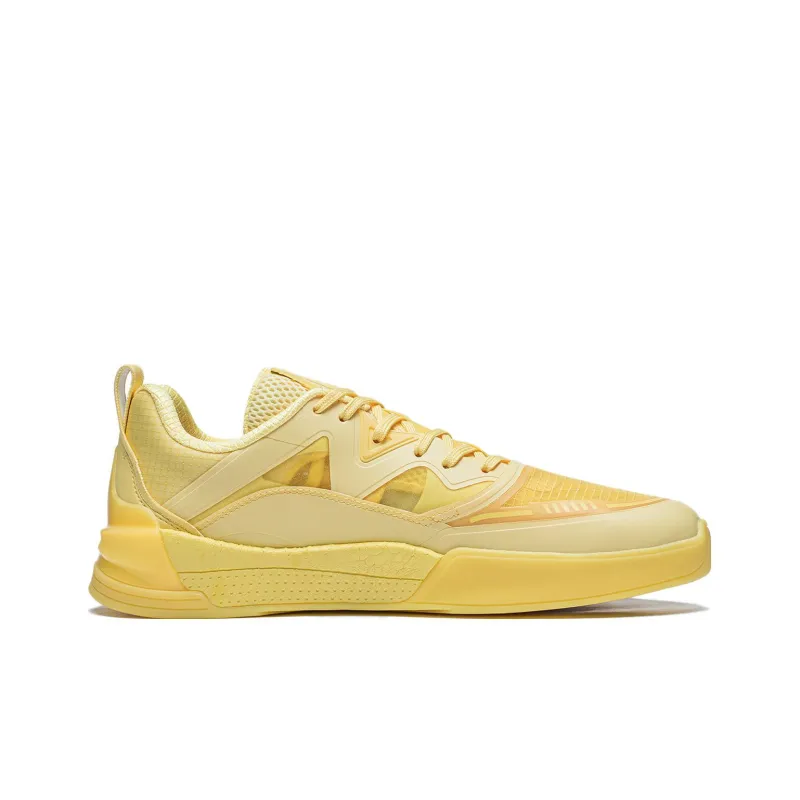 LiNing LINGTENG Lightweight And Breathable Low Top Skateboard Shoes Men's Popcorn Yellow-1