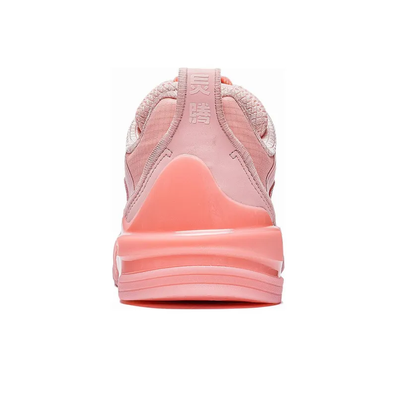LiNing LINGTENG Non slip Lightweight Low Top Skateboard Shoes Men's Light Smoke Pink-4