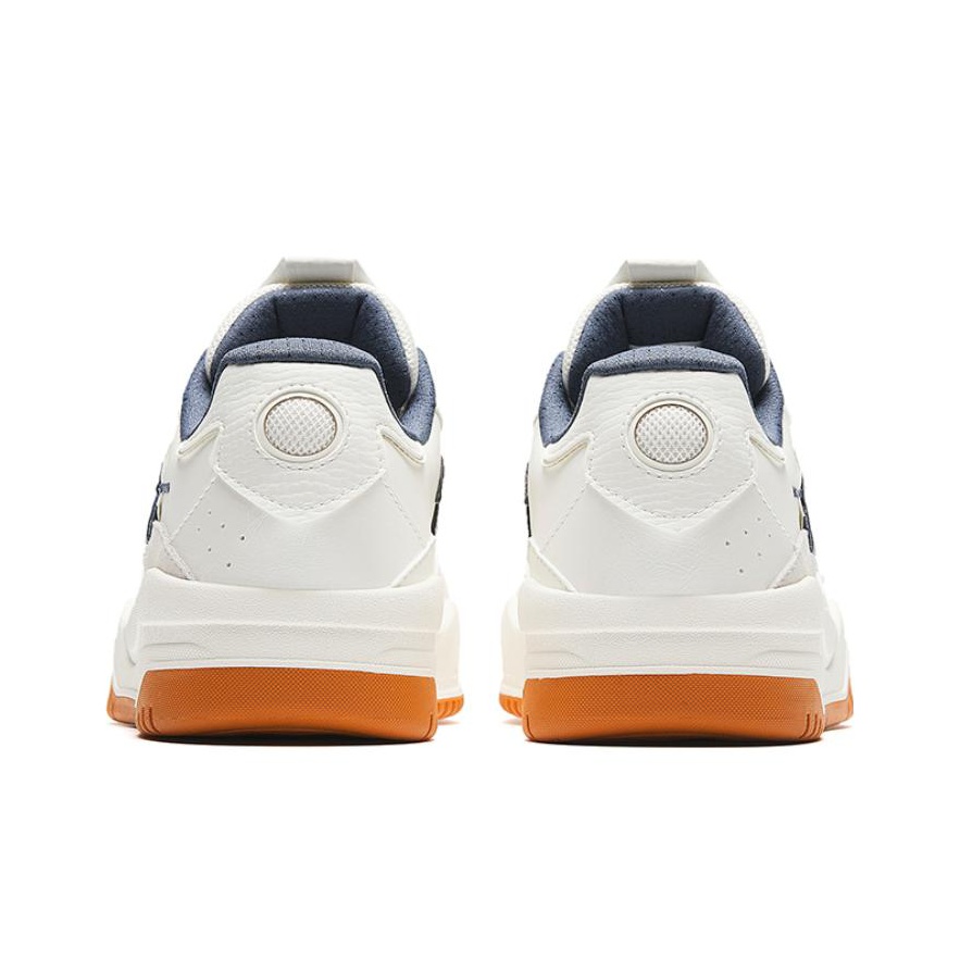 ANTA Skateboard Shoes Women's Low-Top White Brown/Blue US W