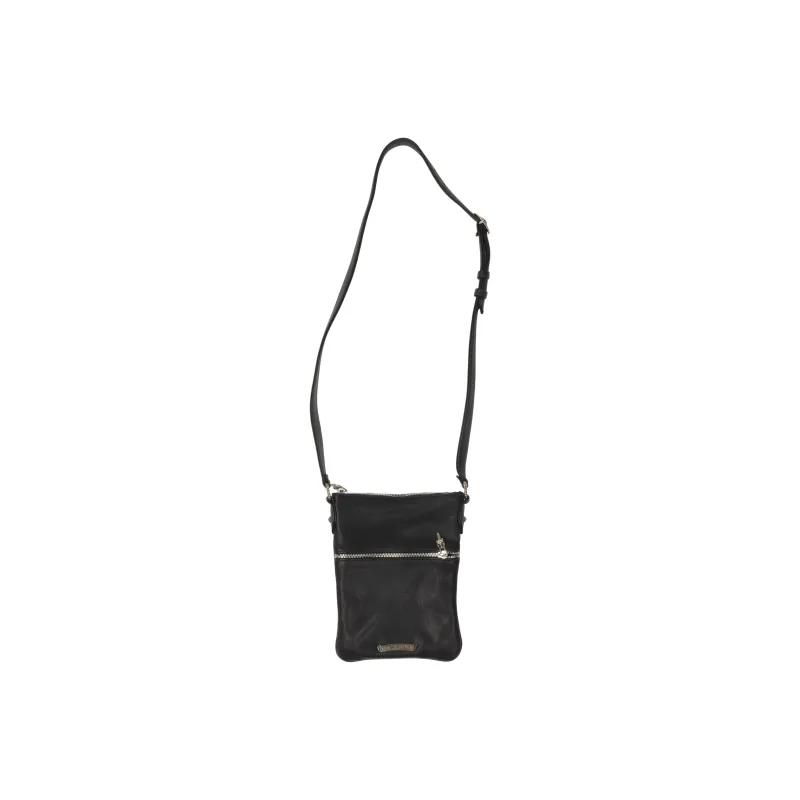 Chrome Hearts Leather Shoulder Bag Crossbody Bag Unisex Black-1