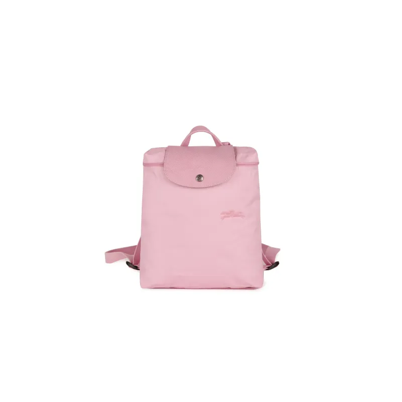 LONGCHAMP Le Pliage Green Cow Leather Trim Backpack Women's Rose Pink-0
