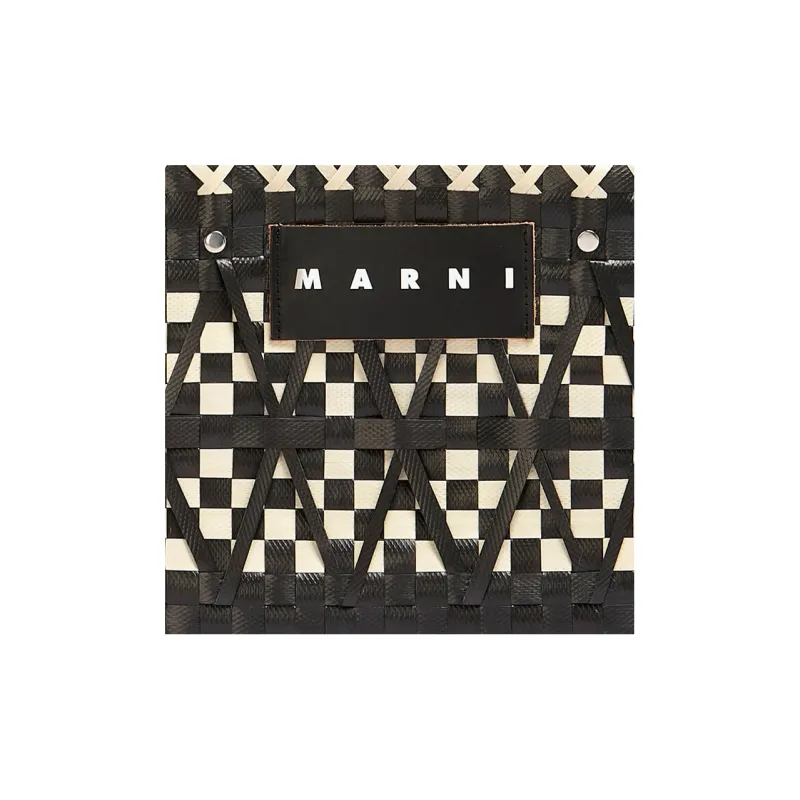 MARNI Polypropylene Cow Leather Basket Bag, Tote Bag, Shopping Bag, Handbag Regular Women's Black-5