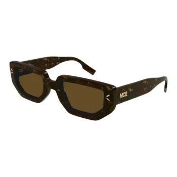 McQ Alexander McQueen Acetate Irregular Shape Sunglasses Women's Brown