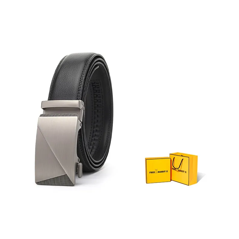 FREE RABBITⅡ Business Automatic Buckle For Young And Middle Aged Leather Belts Men's 3.5cm-0