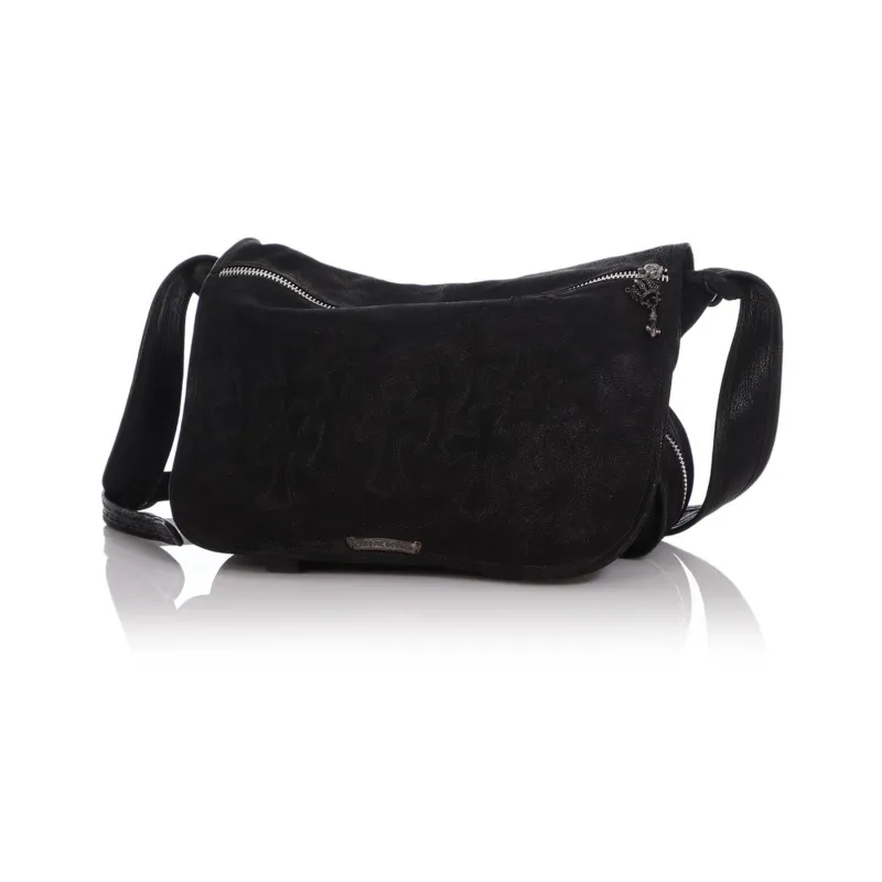 Chrome Hearts Leather Shoulder Bag Crossbody Bag Women's Black-1