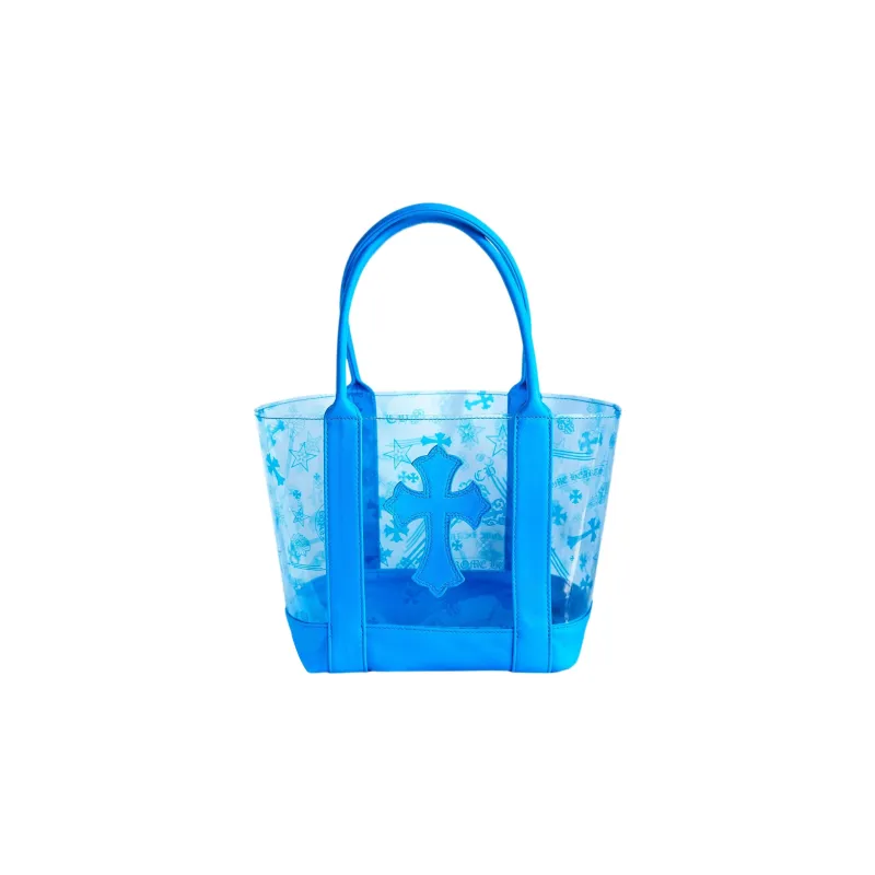 Chrome Hearts Leather Tote Bag Shopping Bag Handbag Mini Women's Blue-0
