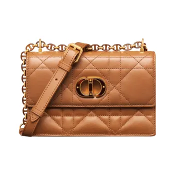 DIOR Caro Calfskin Crossbody Bag Shoulder Bag Women's Brown