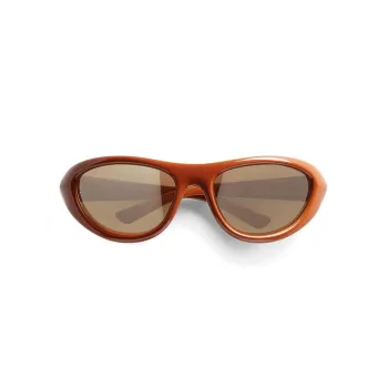 Bottega Veneta Injection Molded Acetate Cat Eye Sunglasses Unisex Brown