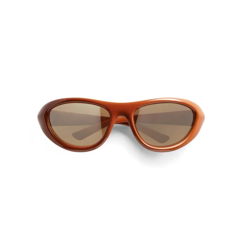 Bottega Veneta Injection Molded Acetate Cat Eye Sunglasses Unisex Brown-0