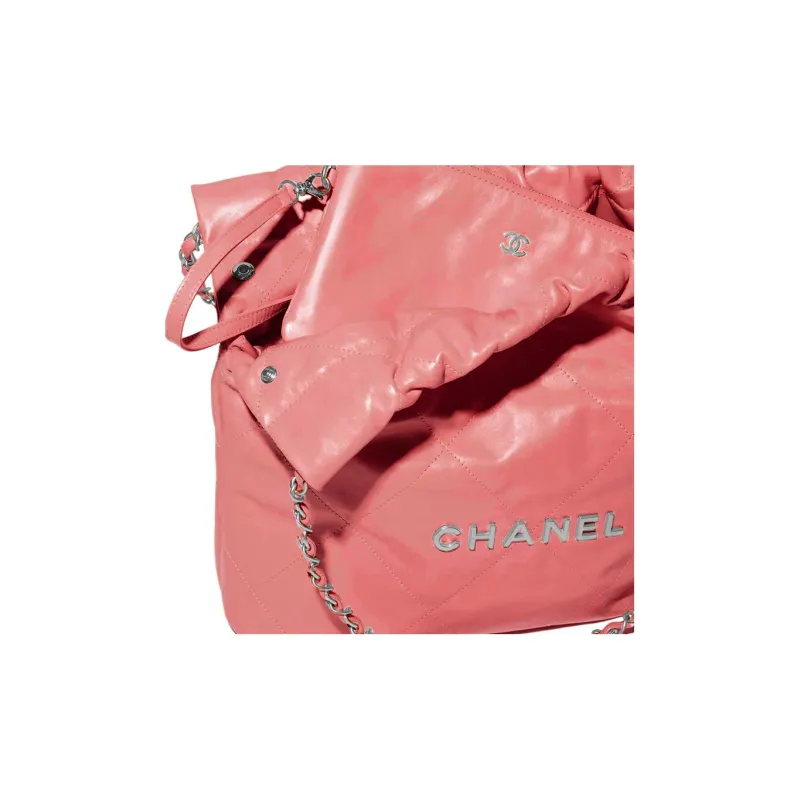 CHANEL 22Bag Smooth Finish Calfskin Tote Bag, Shopping Bag, Portable Crossbody Bag, Shoulder Bag Women's Leather Pink-2