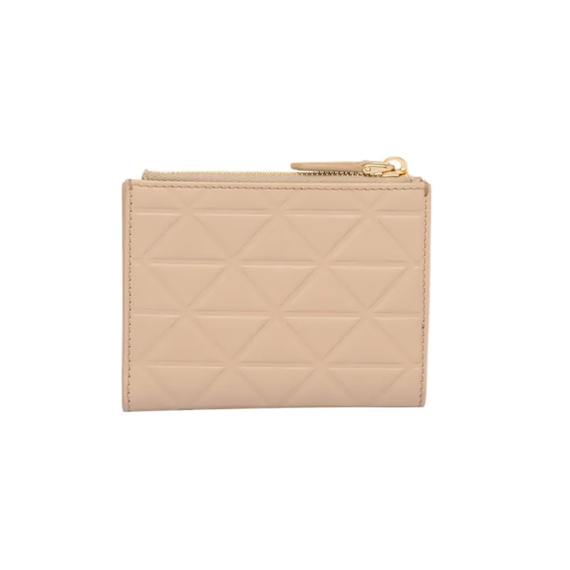 PRADA Leather Wallet Mini Women's Sand Beige Yellow-2