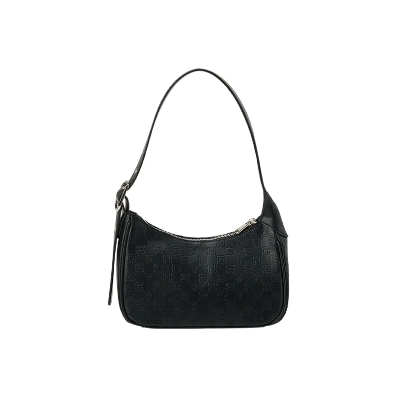 NERDY Elastane Crescent Moon Bag Shoulder Bag Regular Women's Black & Cream & Blue-1