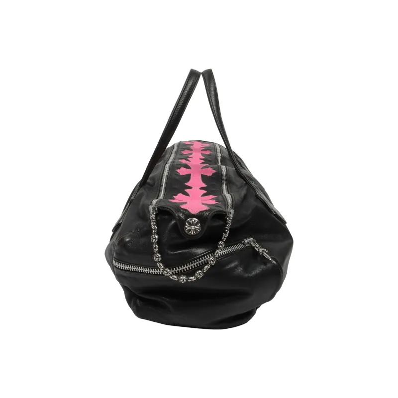 Chrome Hearts Leather Bucket Bags Handbags Unisex Black/Pink-1