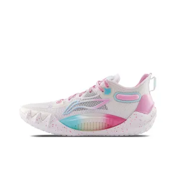 LINING JB1 Basketball Shoes Men Low Top White Blue Pink