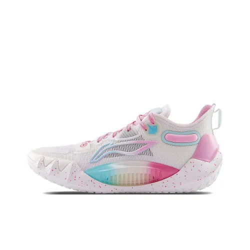 LINING JB1 Basketball Shoes Men Low-Top White/Blue/Pink