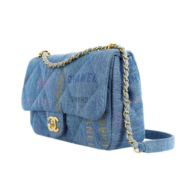 CHANEL Classic Flap CF Denim Flap Bag, Shoulder Bag, Crossbody Bag Women's Blue-1