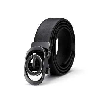 GOLF Cow Leather Automatic Buckle Genuine Leather Belt Men's Black Silver/Black Gold 3.5cm