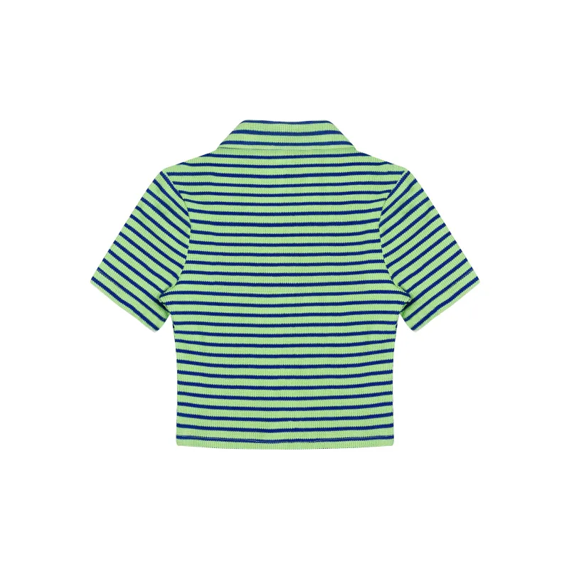 FOREVER 21 Crop Tops Women's Green Stripes-1