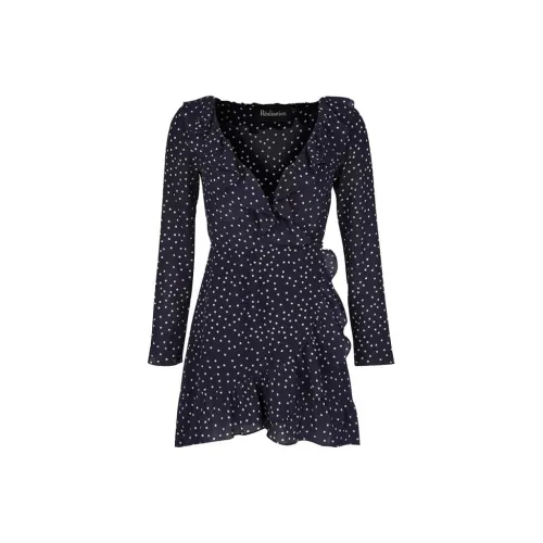 Réalisation Par Long-Sleeved Dresses Women's Marine Blue Stars