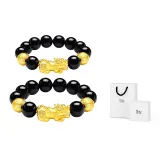 Chinese Auspicious Animal Beaded Bracelet 1 Pair (10mm+12mm)