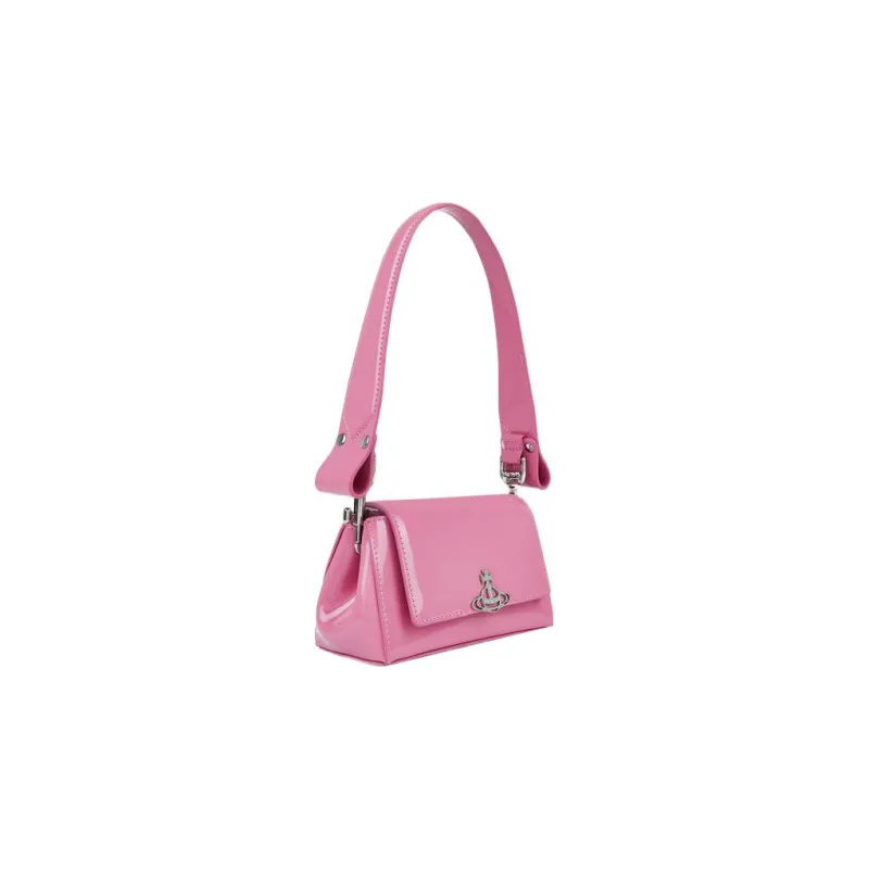 Vivienne Westwood Cow Leather One Shoulder Handbag Trumpets Women's Pink-3