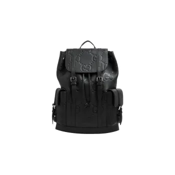 GUCCI Leather Backpack Large Size Men's Black
